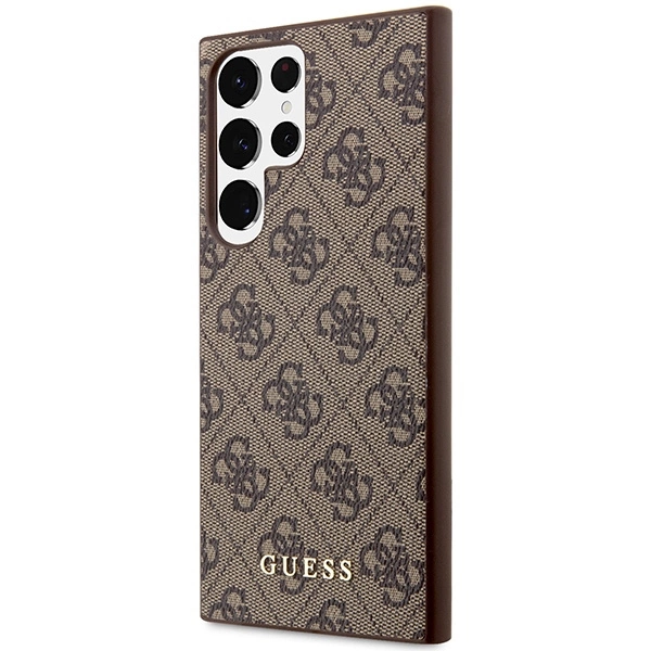 Guess GUHCS23LG4GFBR S23 Ultra S918 – rudas/rudas kietas dėklas, 4G Metal Gold Logo - Image 2