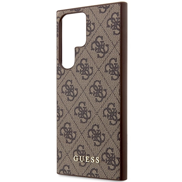 Guess GUHCS23LG4GFBR S23 Ultra S918 – rudas/rudas kietas dėklas, 4G Metal Gold Logo - Image 6