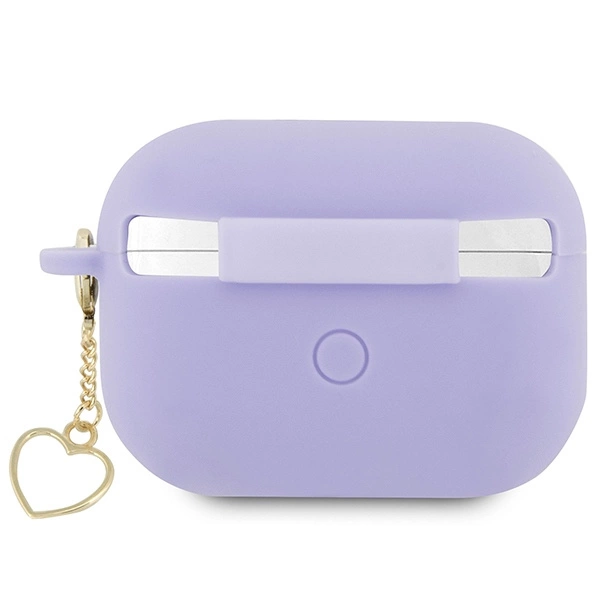 Guess GUAP2LSCHSU AirPods Pro 2 dėklas – violetinis/violetinis, Silicone Charm Heart Collection - Image 2