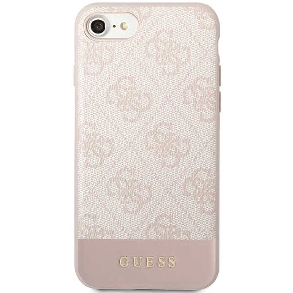 Guess GUHCI8G4GLPI iPhone 7/8/SE 2020/2022 – rožinis/rožinis kietas dėklas, 4G Stripe Collection - Image 3