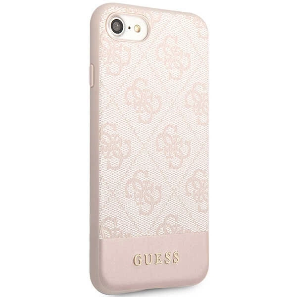 Guess GUHCI8G4GLPI iPhone 7/8/SE 2020/2022 – rožinis/rožinis kietas dėklas, 4G Stripe Collection - Image 4