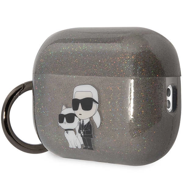 Karl Lagerfeld KLAP2HNKCTGK AirPods Pro 2 dėklas – juodas/juodas, Gliter Karl & Choupette - Image 3
