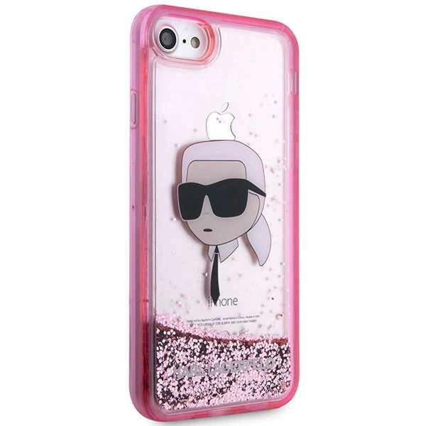Karl Lagerfeld KLHCI8LNKHCP iPhone 7/8/SE 2020/2022 – rožinis/rožinis kietas dėklas, Glitter Karl Head - Image 4