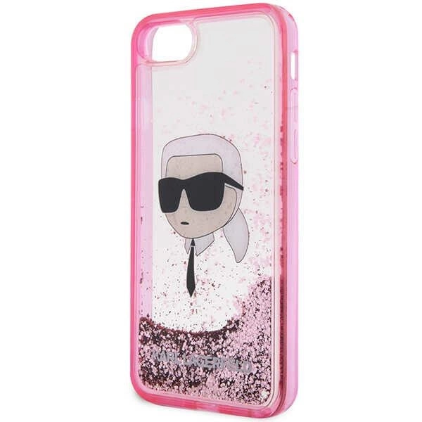 Karl Lagerfeld KLHCI8LNKHCP iPhone 7/8/SE 2020/2022 – rožinis/rožinis kietas dėklas, Glitter Karl Head - Image 6