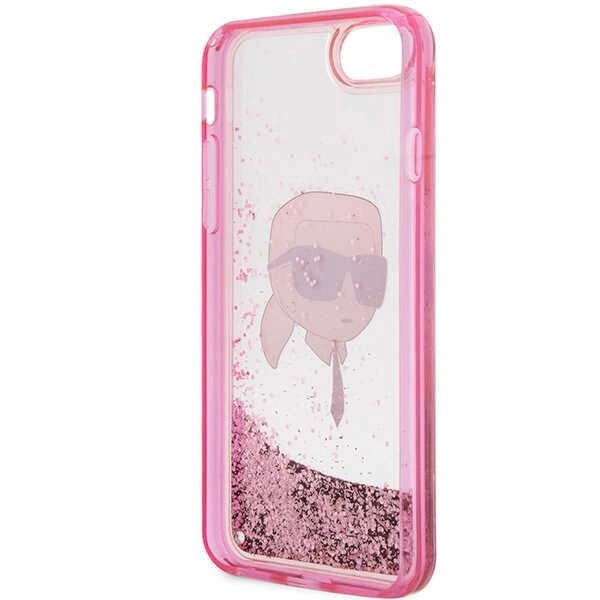 Karl Lagerfeld KLHCI8LNKHCP iPhone 7/8/SE 2020/2022 – rožinis/rožinis kietas dėklas, Glitter Karl Head - Image 7