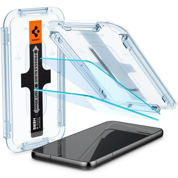 Spigen Glas.tR EZ Fit apsauginis stiklas Samsung Galaxy S23+ – 2 vnt. - Image 2
