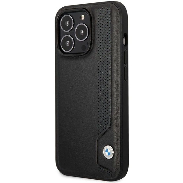 BMW BMHCP14L22RBDK dėklas iPhone 14 Pro 6.1" – juodas/juodas kietas, Leather Blue Dots - Image 2