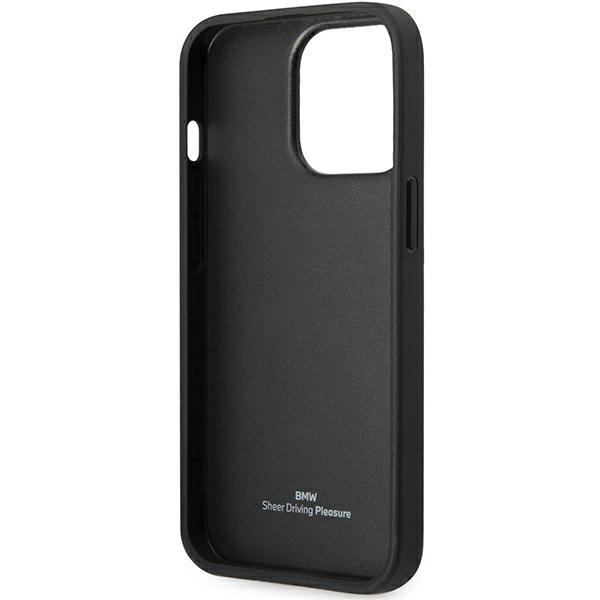 BMW BMHCP14L22RBDK dėklas iPhone 14 Pro 6.1" – juodas/juodas kietas, Leather Blue Dots - Image 7