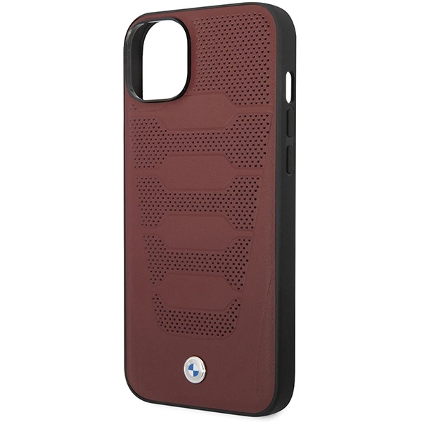 BMW BMHCP14S22RPSR dėklas iPhone 14 6.1" – burgundiškas/burgundiškas, Leather Seats Pattern - Image 6