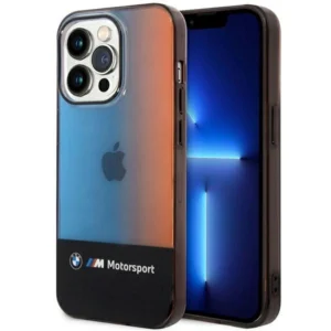 BMW Half Tricolor Case for iPhone 14 Pro Max 6.7" - Black