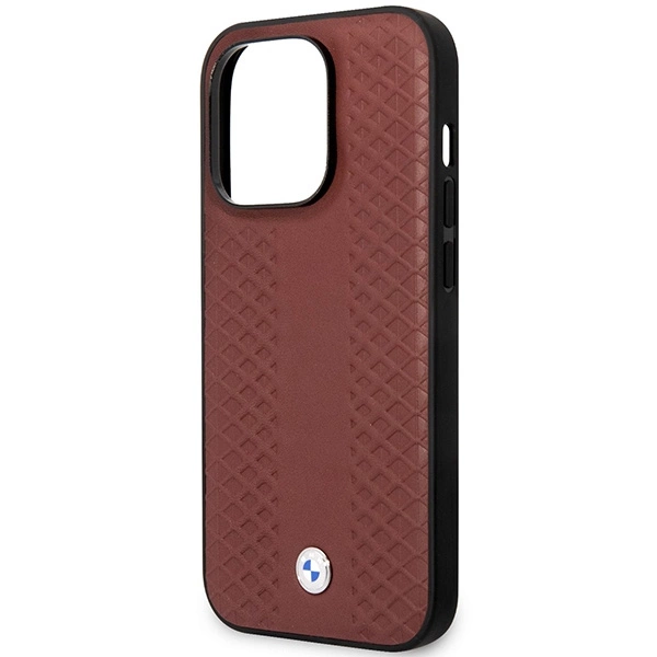 BMW BMHMP14L22RFGR dėklas iPhone 14 Pro 6.1" – burgundiškas/burgundiškas, Leather Diamond Pattern MagSafe - Image 6
