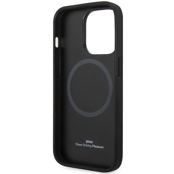 BMW BMHMP14L22RFGR dėklas iPhone 14 Pro 6.1" – burgundiškas/burgundiškas, Leather Diamond Pattern MagSafe - Image 7
