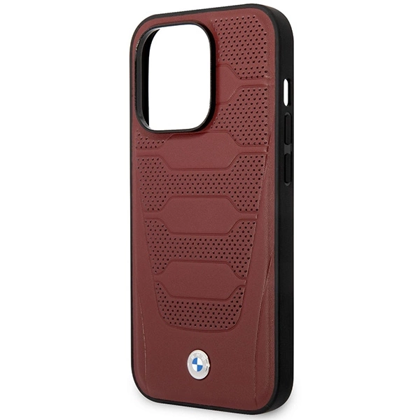 BMW BMHMP14L22RPSR dėklas iPhone 14 Pro 6.1" – burgundiškas/burgundiškas, Leather Seats Pattern MagSafe - Image 6