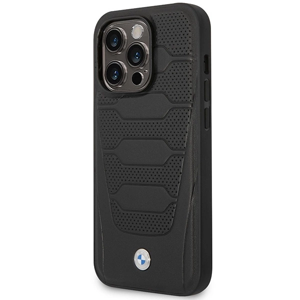 BMW BMHMP14X22RPSK dėklas iPhone 14 Pro Max 6.7" – juodas/juodas, Leather Seats Pattern MagSafe - Image 2