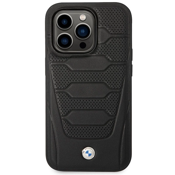 BMW BMHMP14X22RPSK dėklas iPhone 14 Pro Max 6.7" – juodas/juodas, Leather Seats Pattern MagSafe - Image 3