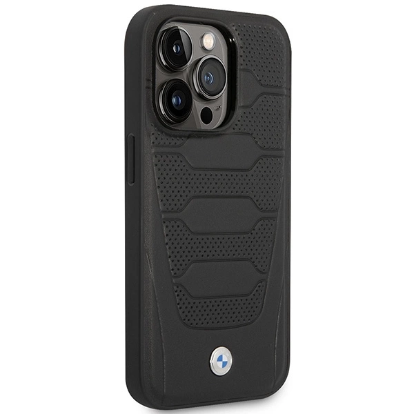 BMW BMHMP14X22RPSK dėklas iPhone 14 Pro Max 6.7" – juodas/juodas, Leather Seats Pattern MagSafe - Image 4