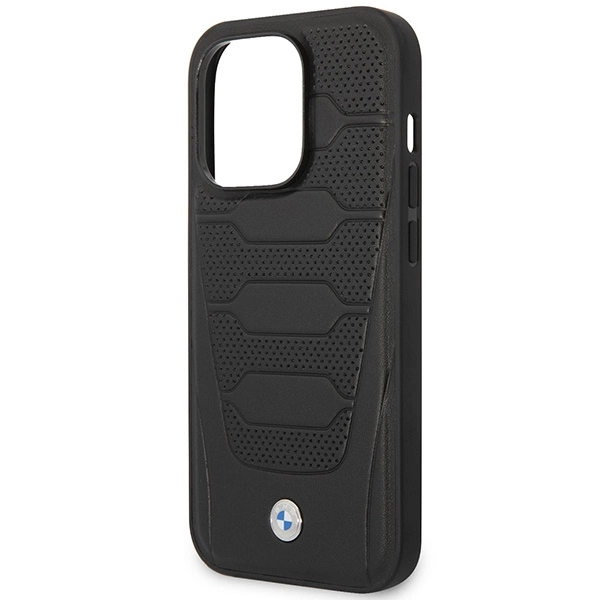 BMW BMHMP14X22RPSK dėklas iPhone 14 Pro Max 6.7" – juodas/juodas, Leather Seats Pattern MagSafe - Image 6