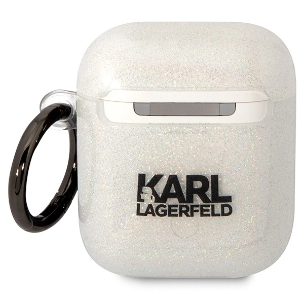 Karl Lagerfeld KLA2HNKCTGT dėklas AirPods 1/2 – permatomas, Gliter Karl & Choupette - Image 2