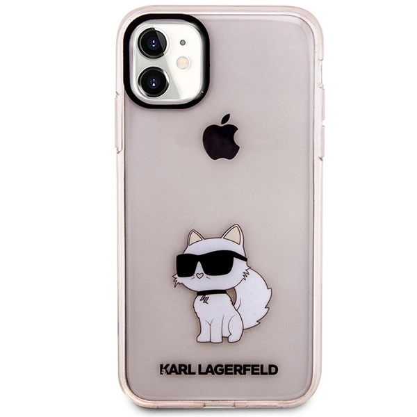 Karl Lagerfeld KLHCN61HNCHTCP dėklas iPhone 11 / XR 6.1" – rožinis/rožinis, kietas, Ikonik Choupette - Image 3