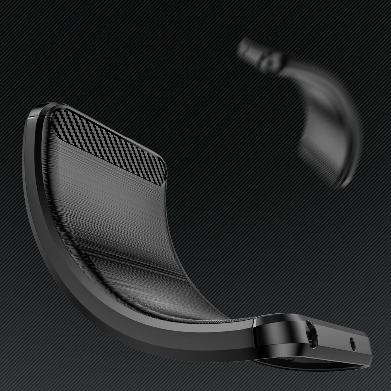 Carbon dėklas Infinix Hot 12 Pro – lanksčios silikoninės anglies dangtis, juodas - Image 4