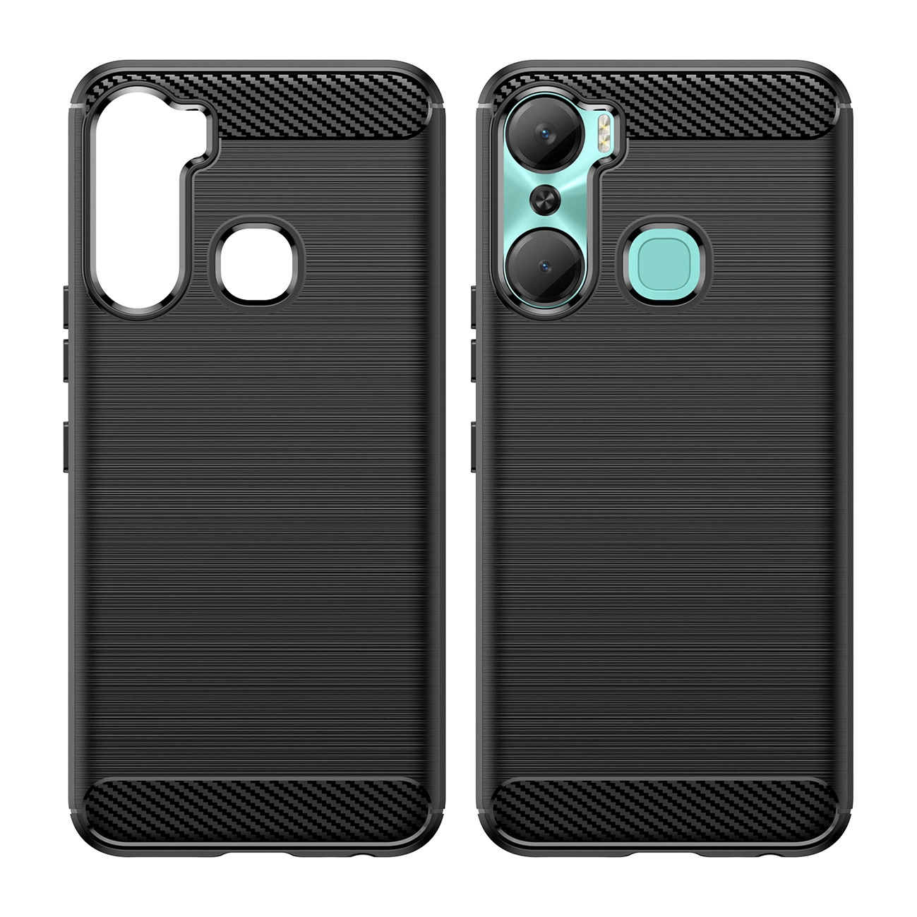 Carbon dėklas Infinix Hot 12 Pro – lanksčios silikoninės anglies dangtis, juodas - Image 8