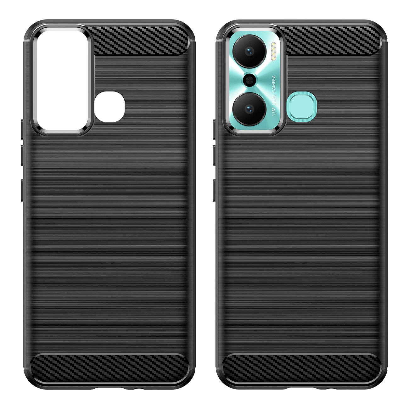 Carbon dėklas Infinix Hot 20 Play – lanksčios silikoninės anglies dangtis, juodas - Image 8