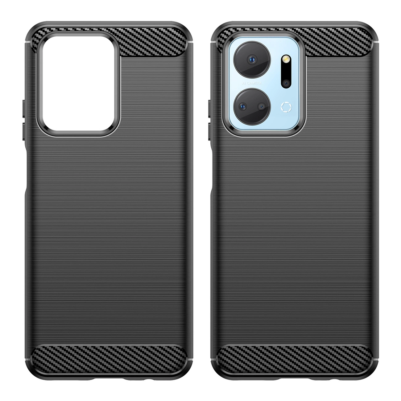 Carbon dėklas Honor Play 40 Plus / Honor X7a – lanksčios silikoninės anglies dangtis, juodas - Image 8