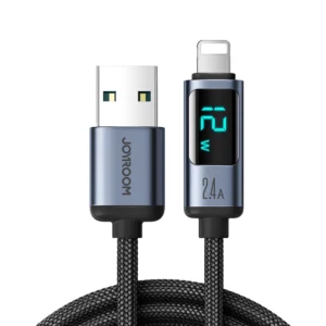 Joyroom Prism Series A16 Lightning / USB-A Cable 2.4A 1.2m with LED Display - Black