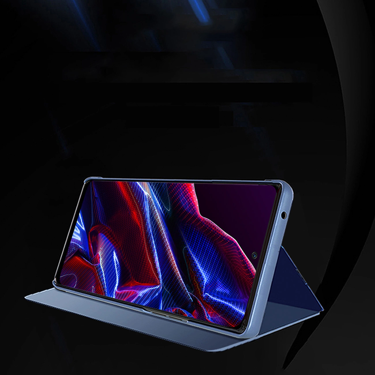 Clear View dėklas Xiaomi Redmi Note 12 Pro+ – flip cover, juodas - Image 2