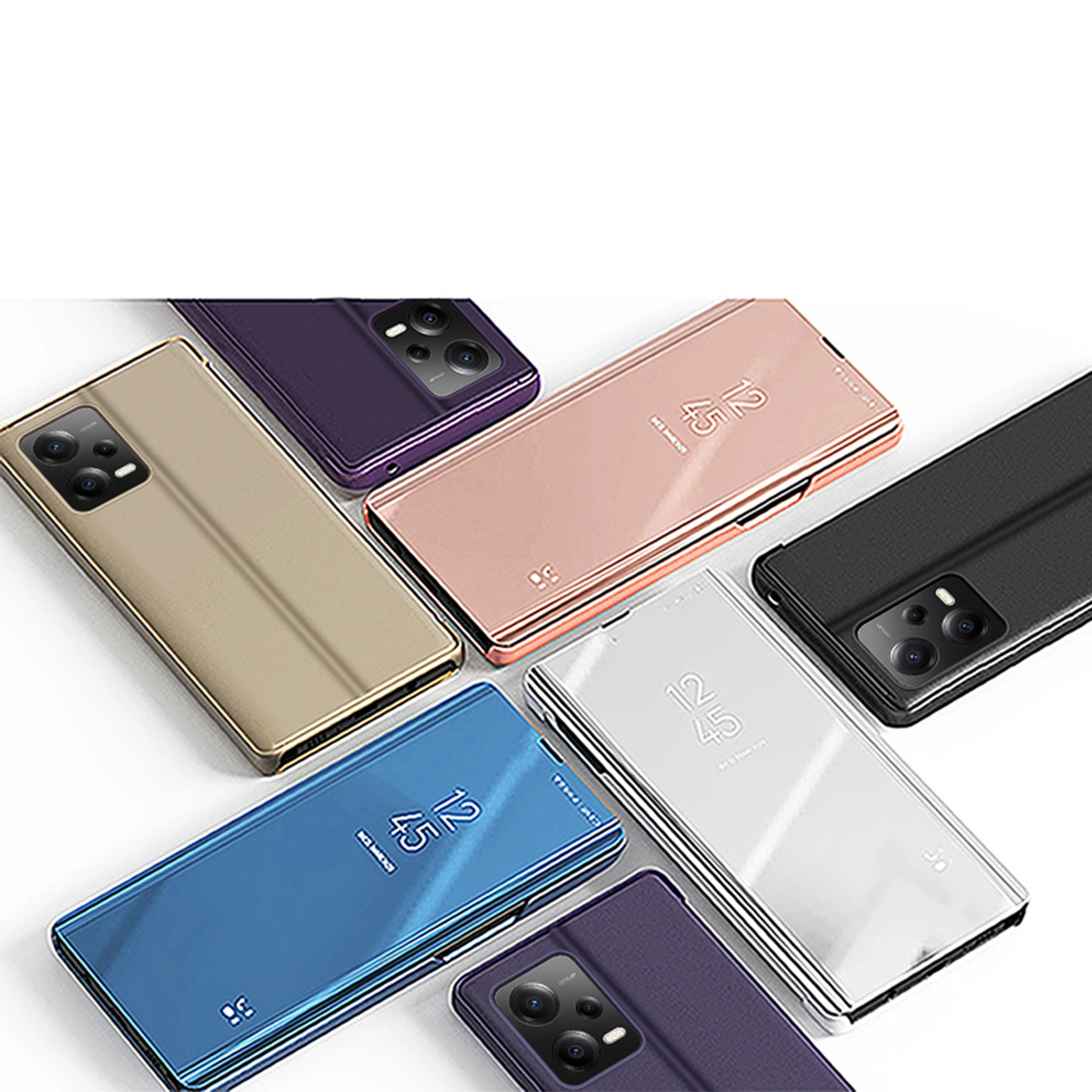 Clear View dėklas Xiaomi Redmi Note 12 5G / Poco X5 5G – flip cover, juodas - Image 4