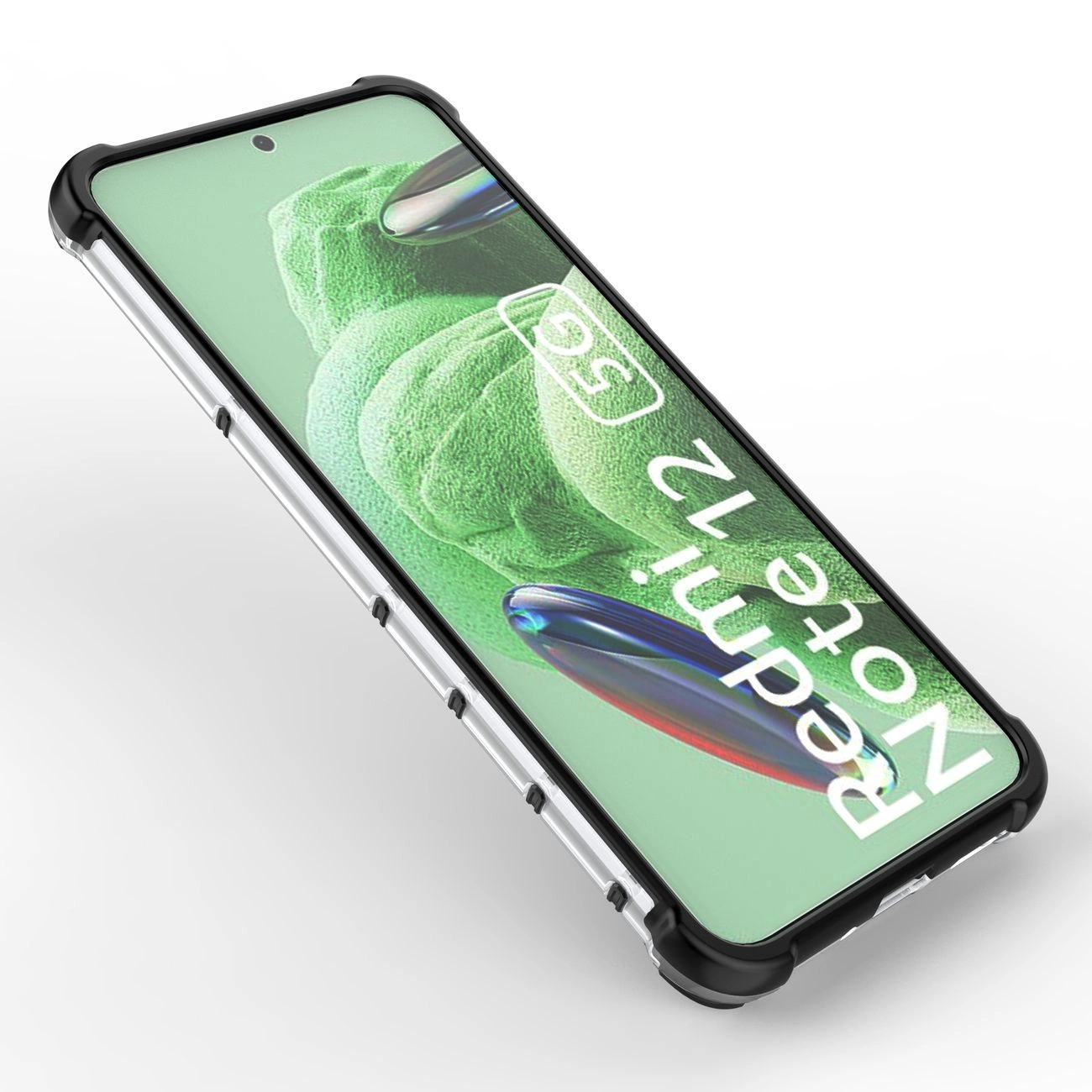 Honeycomb dėklas Xiaomi Redmi Note 12 5G / Poco X5 5G – armuotas hibridinis, juodas - Image 10