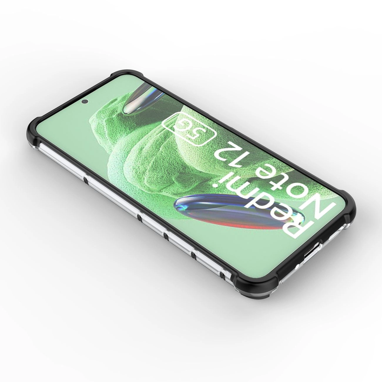 Honeycomb dėklas Xiaomi Redmi Note 12 5G / Poco X5 5G – armuotas hibridinis, juodas - Image 11