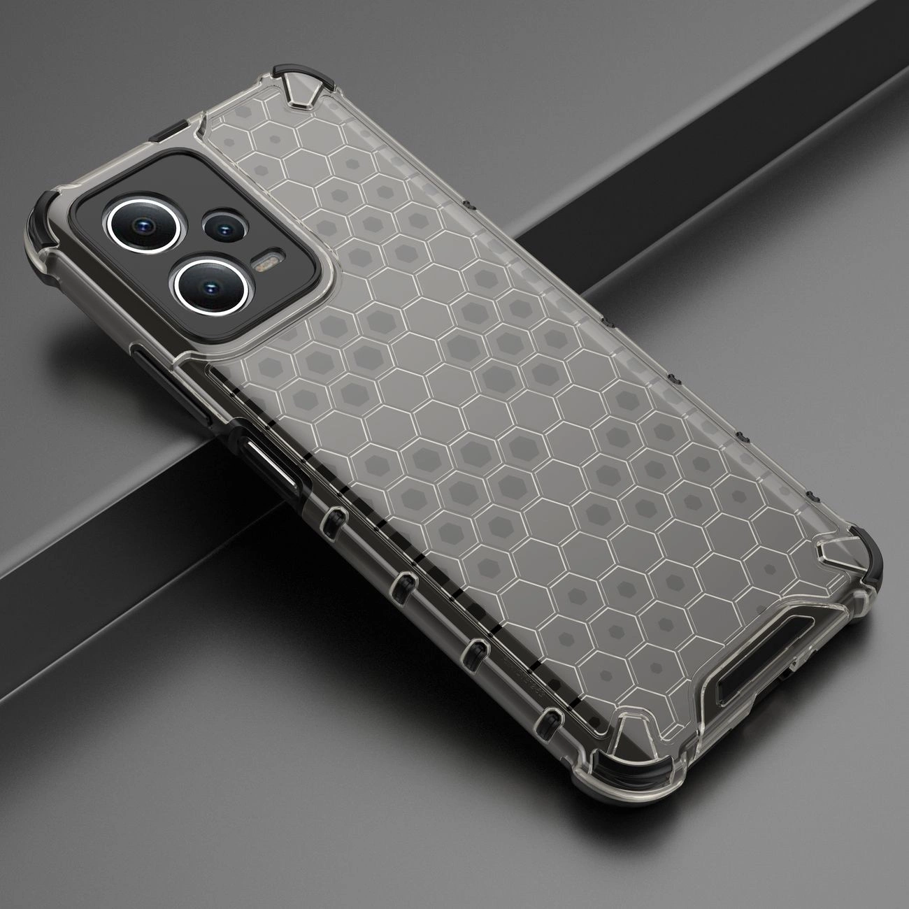 Honeycomb dėklas Xiaomi Redmi Note 12 5G / Poco X5 5G – armuotas hibridinis, juodas - Image 17