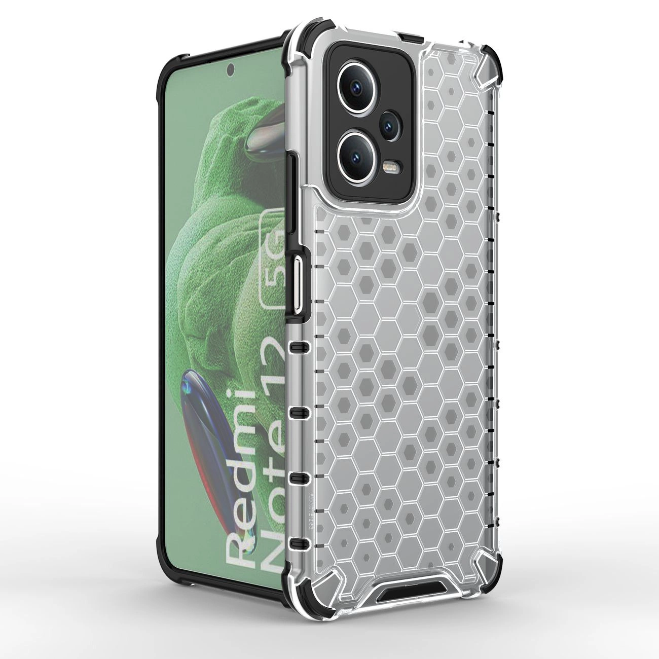 Honeycomb dėklas Xiaomi Redmi Note 12 5G / Poco X5 5G – armuotas hibridinis, juodas - Image 5