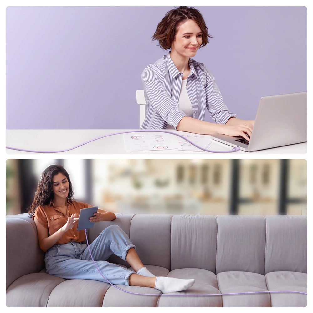 Joyroom Multi-Color serija A14 USB-C / Lightning 20W kabelis 1,2 m – violetinis - Image 4