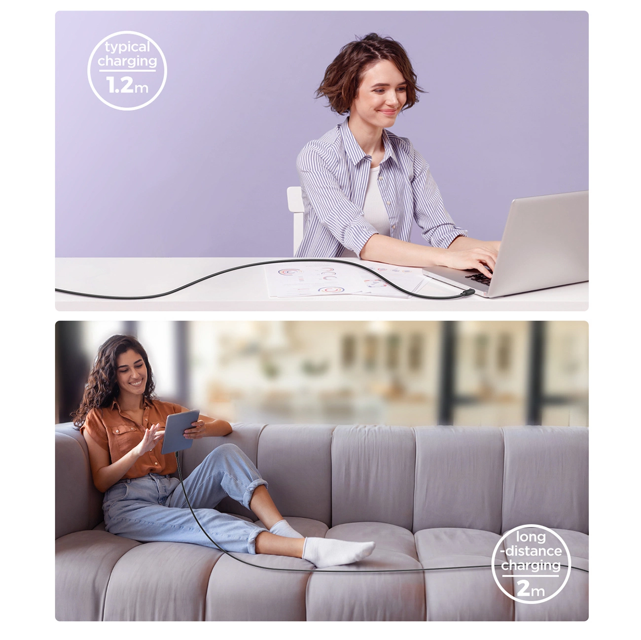 Joyroom Multi-Color serija A14 USB-C / Lightning 20W kabelis 1,2 m – juodas - Image 7