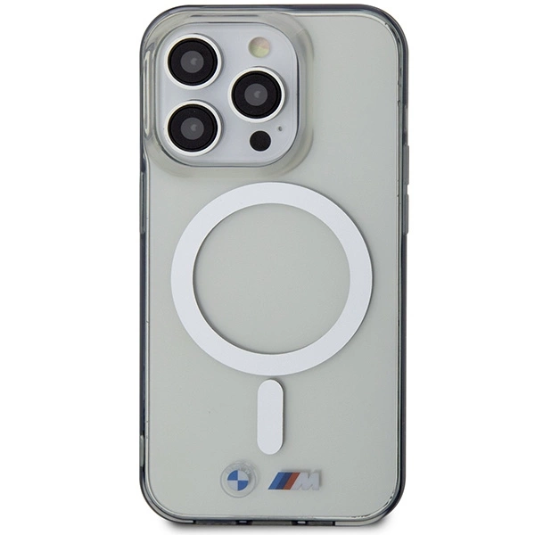 Dėklas BMW BMHMP14LHCRS iPhone 14 Pro 6,1" – skaidrus kietas dėklas, sidabrinis žiedas MagSafe - Image 3