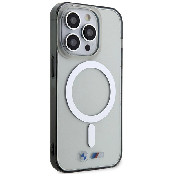 Dėklas BMW BMHMP14LHCRS iPhone 14 Pro 6,1" – skaidrus kietas dėklas, sidabrinis žiedas MagSafe - Image 4