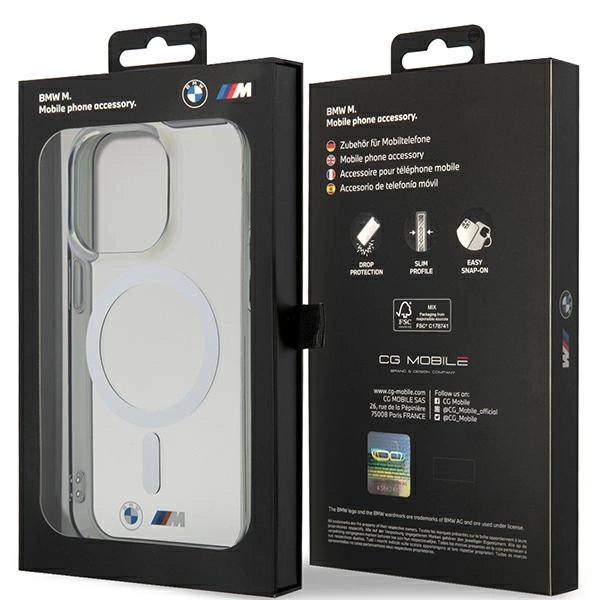 Dėklas BMW BMHMP14LHCRS iPhone 14 Pro 6,1" – skaidrus kietas dėklas, sidabrinis žiedas MagSafe - Image 8
