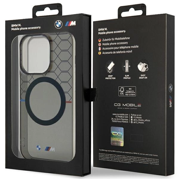 Dėklas BMW BMHMP14LHGPK iPhone 14 Pro 6,1" – pilkas/pilkas raštas, MagSafe - Image 8