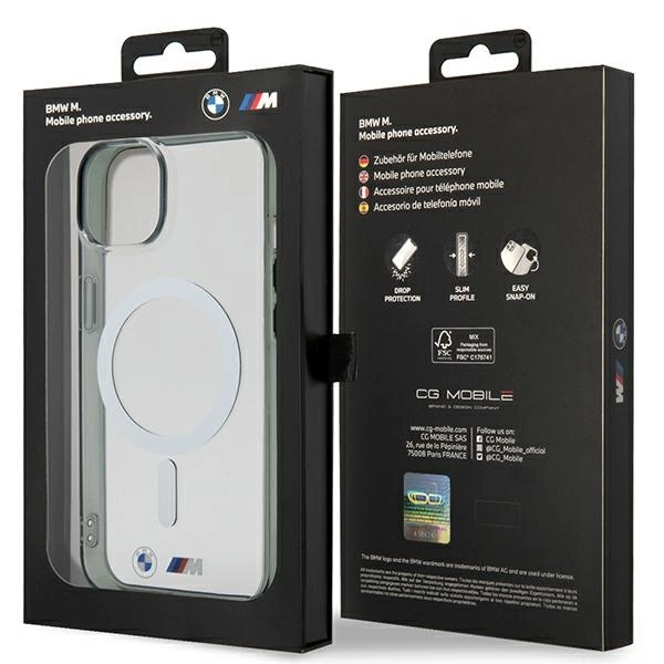 Dėklas BMW BMHMP14SHCRS iPhone 14 6,1" – skaidrus kietas dėklas, Silver Ring MagSafe - Image 8