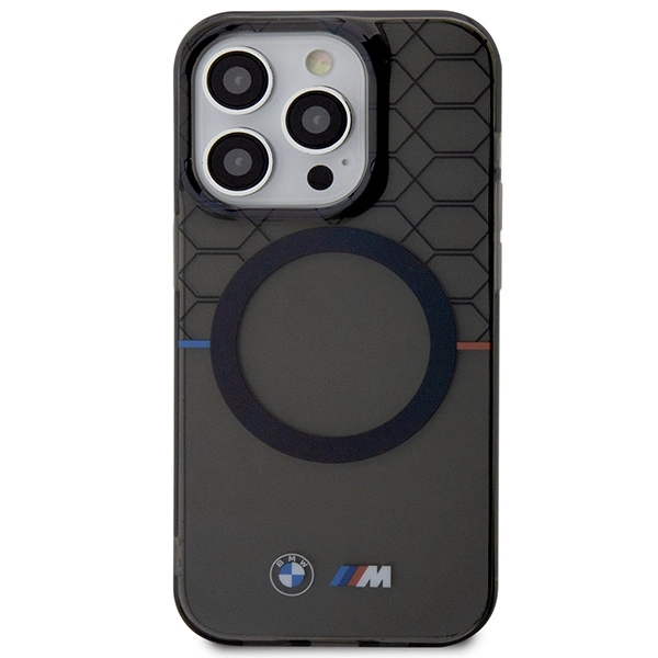 Dėklas BMW BMHMP14XHGPK iPhone 14 Pro Max 6,7" – pilkas/pilkas kietas dėklas, raštas MagSafe - Image 3