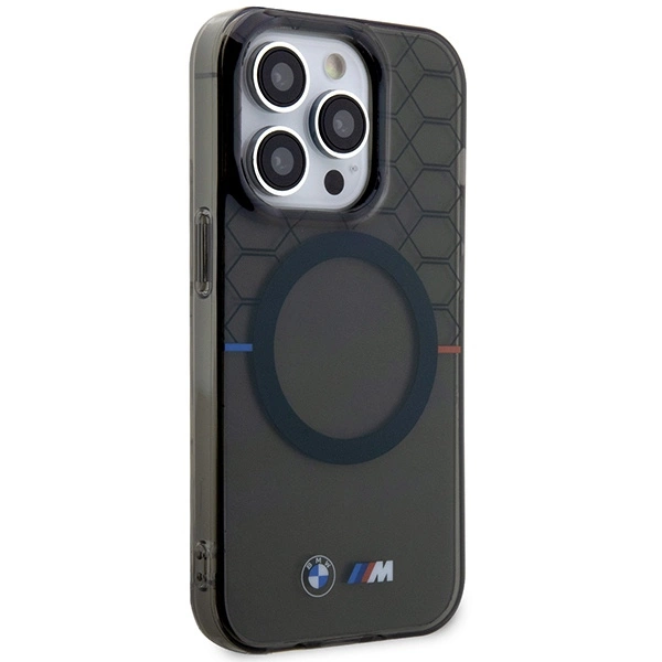 Dėklas BMW BMHMP14XHGPK iPhone 14 Pro Max 6,7" – pilkas/pilkas kietas dėklas, raštas MagSafe - Image 4