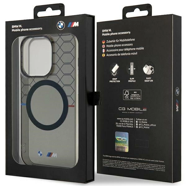 Dėklas BMW BMHMP14XHGPK iPhone 14 Pro Max 6,7" – pilkas/pilkas kietas dėklas, raštas MagSafe - Image 8