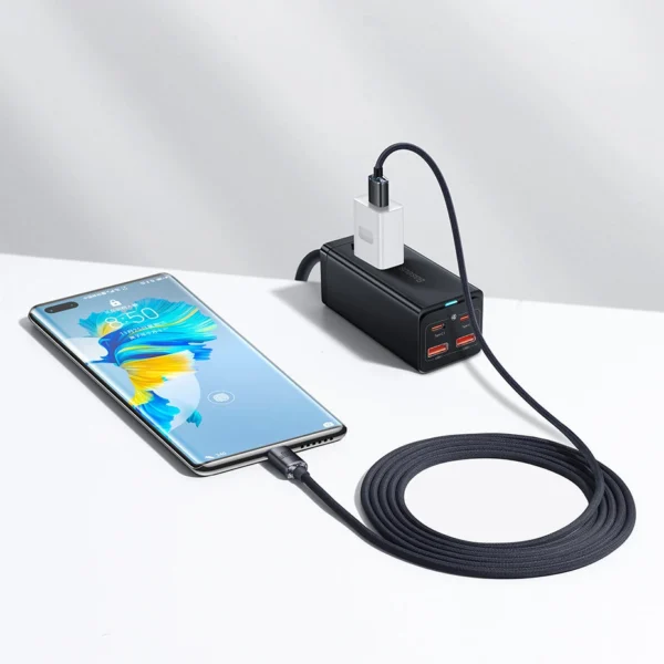 Baseus Crystal Shine serijos USB kabelis greitam įkrovimui ir duomenų perdavimui USB Type A – USB Type C 100W 1,2 m – mėlynas (CAJY000403) - Image 15