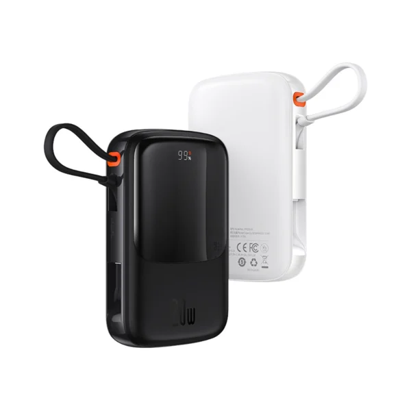 Baseus Qpow powerbank 10000mAh su integruotu USB Type-C kabeliu 22,5W Quick Charge SCP AFC FCP – violetinis (PPQD020105) - Image 17