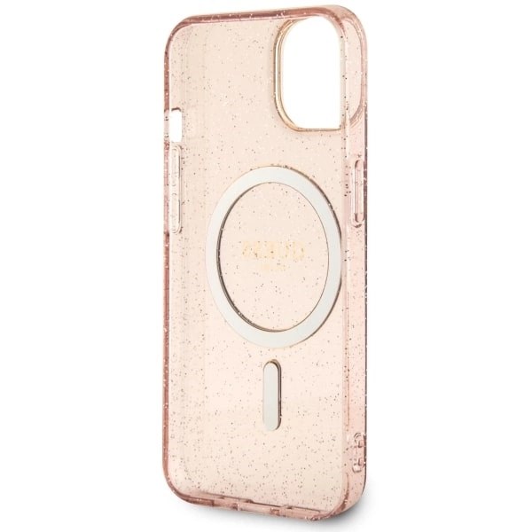 Guess GUHMP14MHCMCGP iPhone 14 Plus 6,7" – rožinis/rožinis kietas dėklas, Glitter Gold MagSafe - Image 7