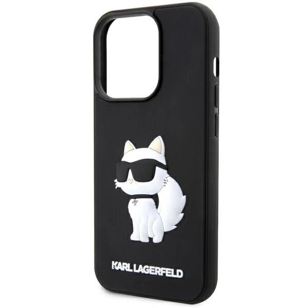Karl Lagerfeld KLHCP14L3DRKHNK iPhone 14 Pro 6,1" – juodas/juodas kietas dėklas, Rubber Choupette 3D - Image 6