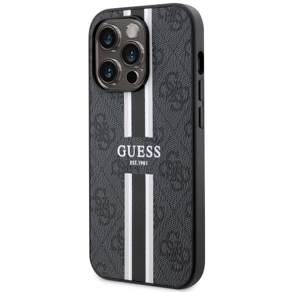 Guess GUHMP14LP4RPSK iPhone 14 Pro 6,1" – juodas/juodas kietas dėklas 4G Printed Stripes MagSafe - Image 2
