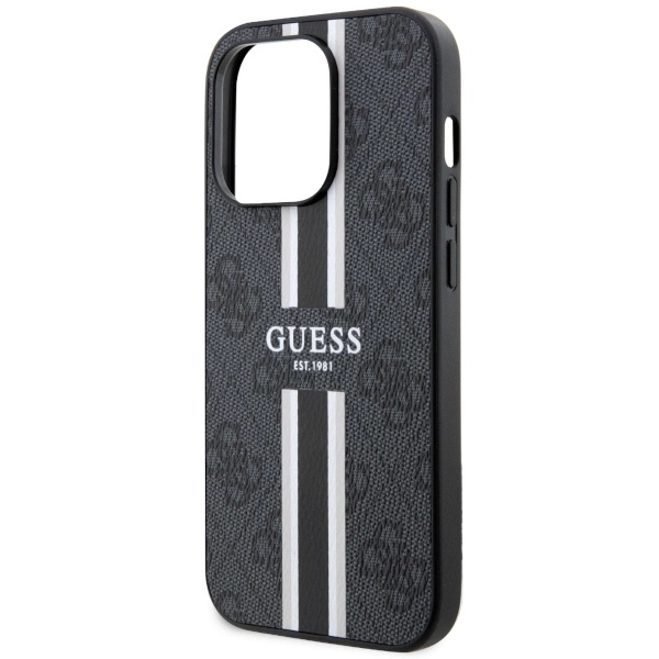 Guess GUHMP14LP4RPSK iPhone 14 Pro 6,1" – juodas/juodas kietas dėklas 4G Printed Stripes MagSafe - Image 6